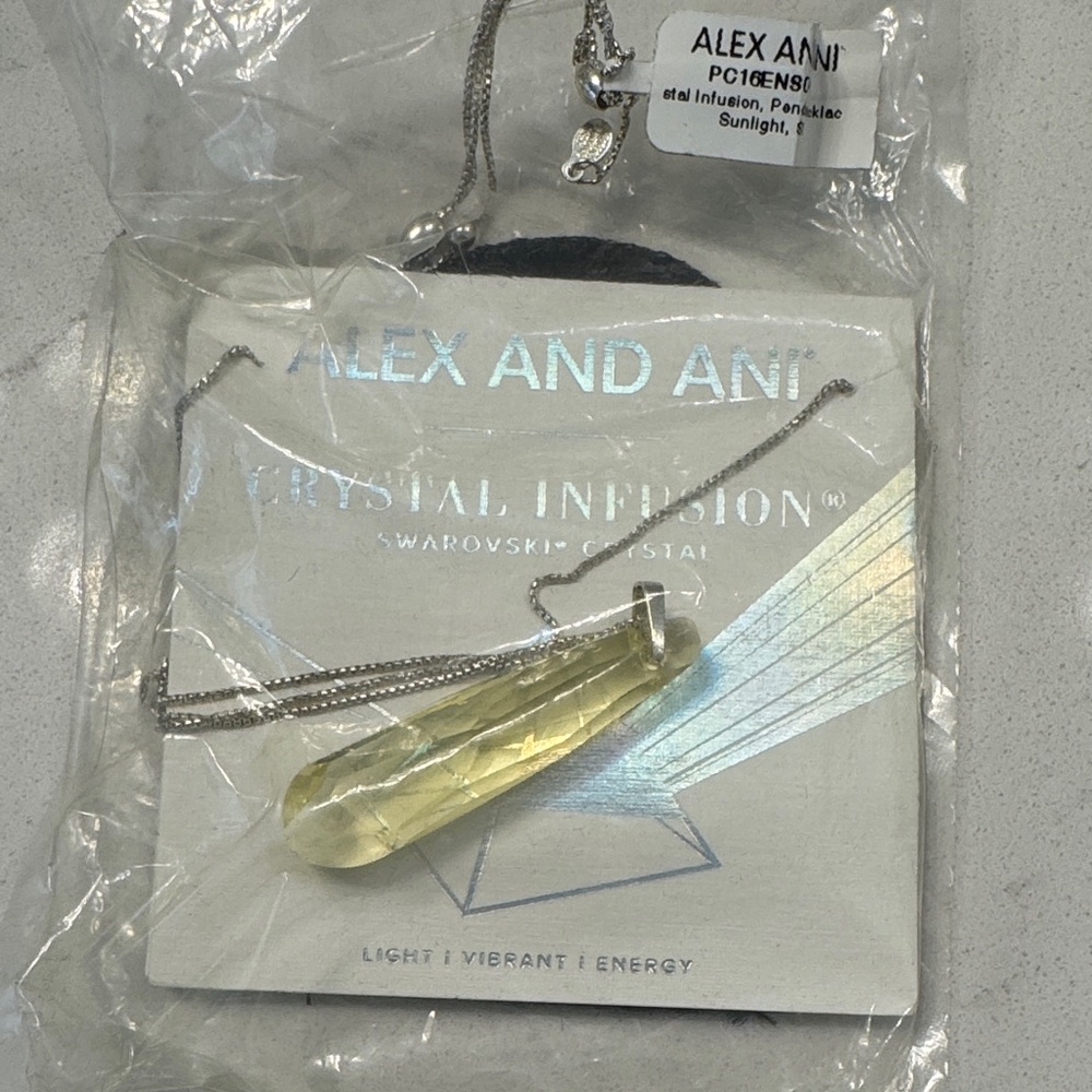 Alex and Ani Silver Necklace with Yellow Crystal Pendant necklace
